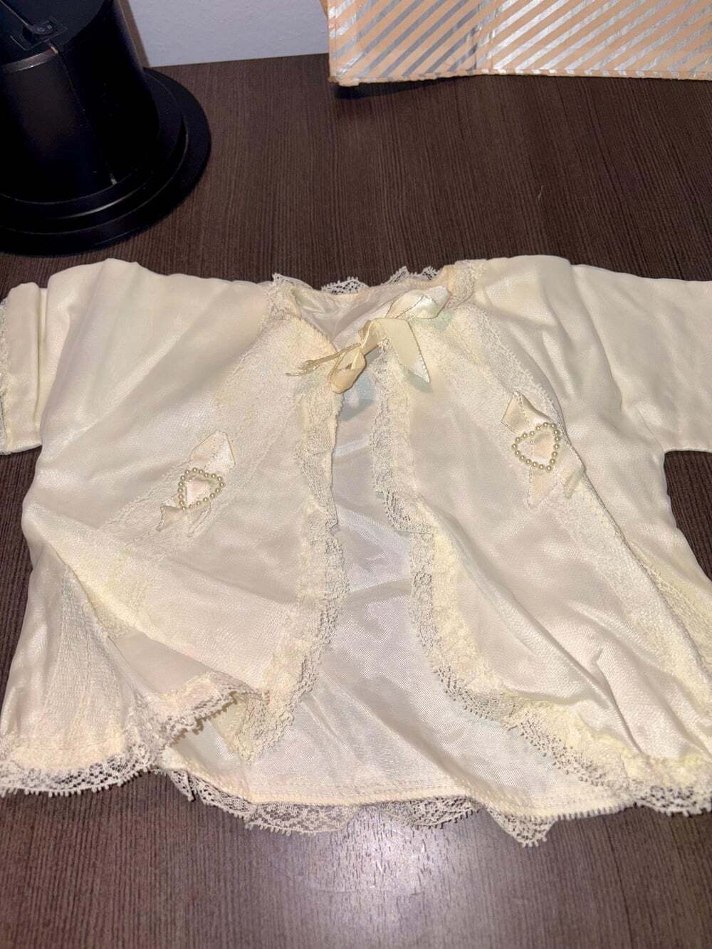 Vintage 4-piece Girls Christening Set – Dress, Overlay, Vest & Bonnet